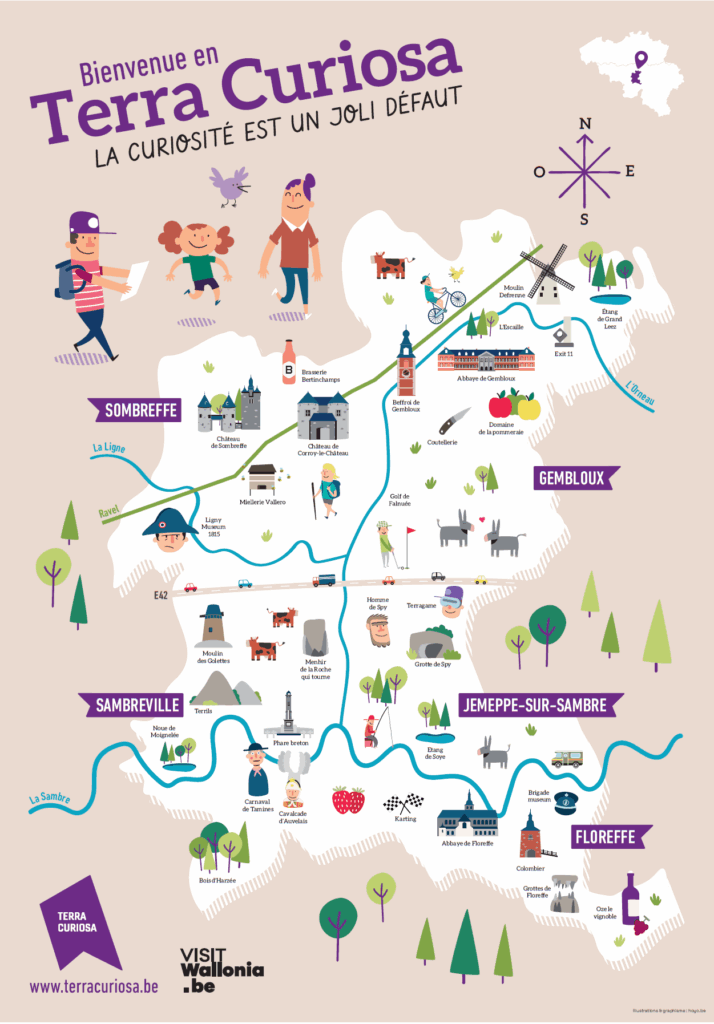 Carte touristique Terra Curiosa illustrée